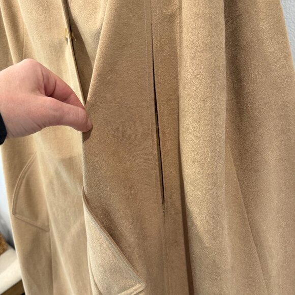 Alorna Tan Retro Button Up Cape Coat - Picture 2 of 8